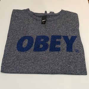 Obey Blue Heather Short Sleeve Shirt